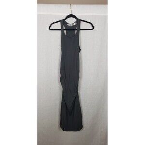 Michael Stars Dress Racerback Midi Bodycon Hunter Green‎ MP Ruched Party Sexy